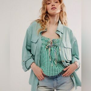 NEW Free People We The Free Made For Sun Linen Shirt